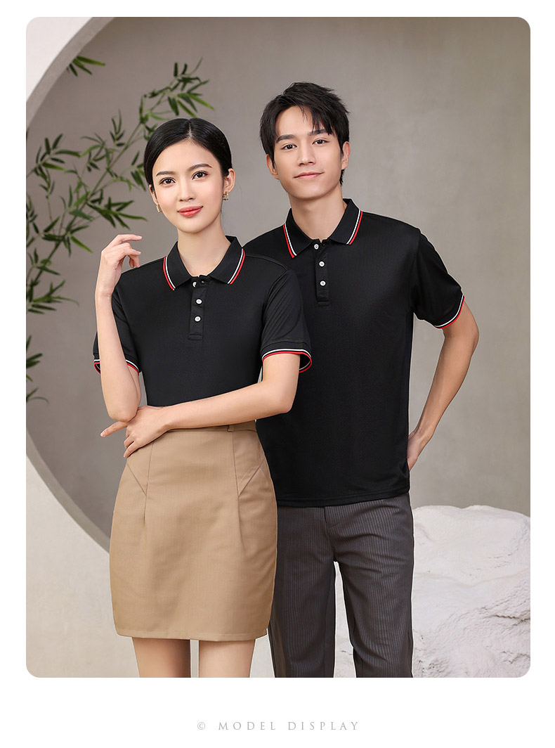 200g Sailing Sail Edge Short Sleeve Lapel POLO Shirt YZ02-678