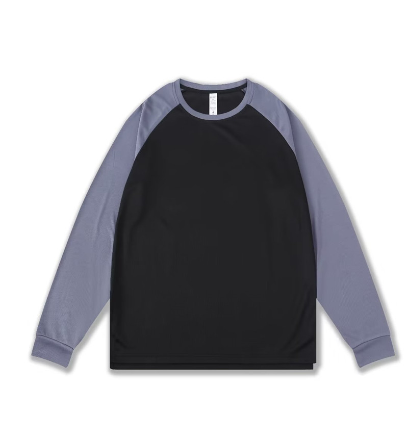 Colorblocked round neck long-sleeved T-shirt GLT-713