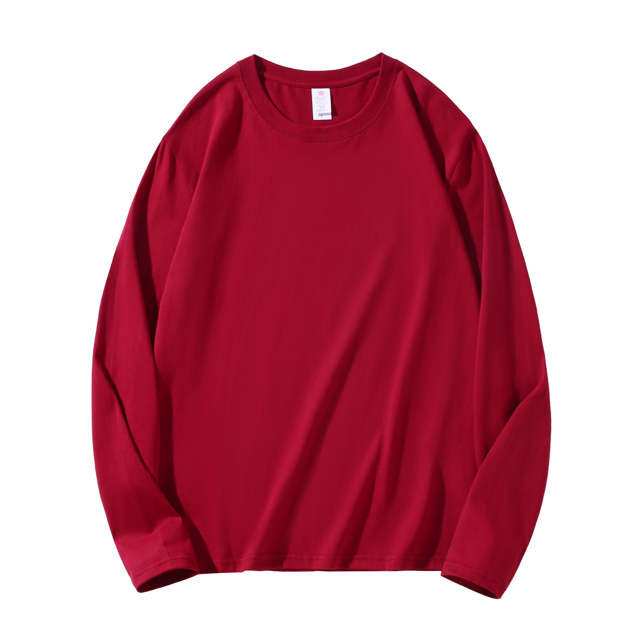 220g combed cotton heavyweight round neck long sleeve T-shirt B22-050