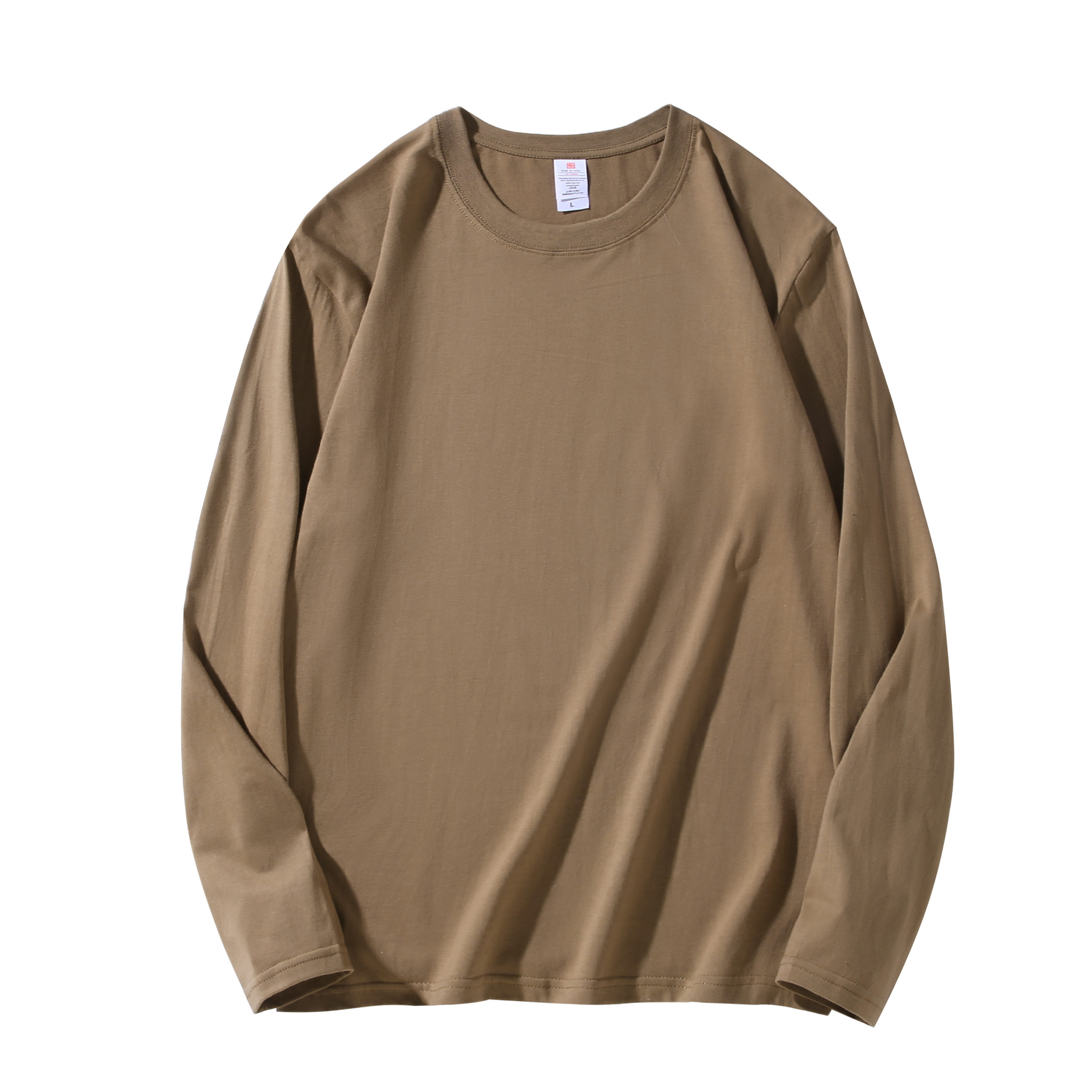 220g combed cotton heavyweight round neck long sleeve T-shirt B22-050