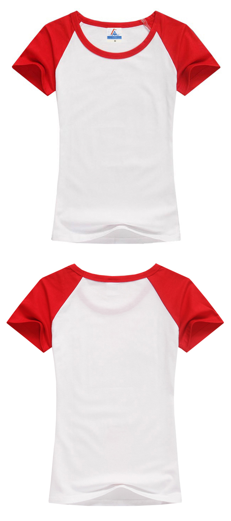 200g 32 count Lycra raglan round neck short sleeve T-shirt for women A01-A0101005