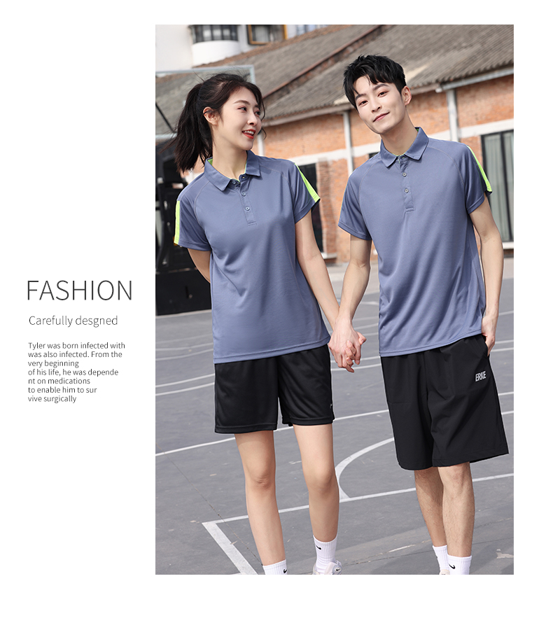 Outdoor quick-drying color matching lapel short-sleeved POLO shirt GT3-3336