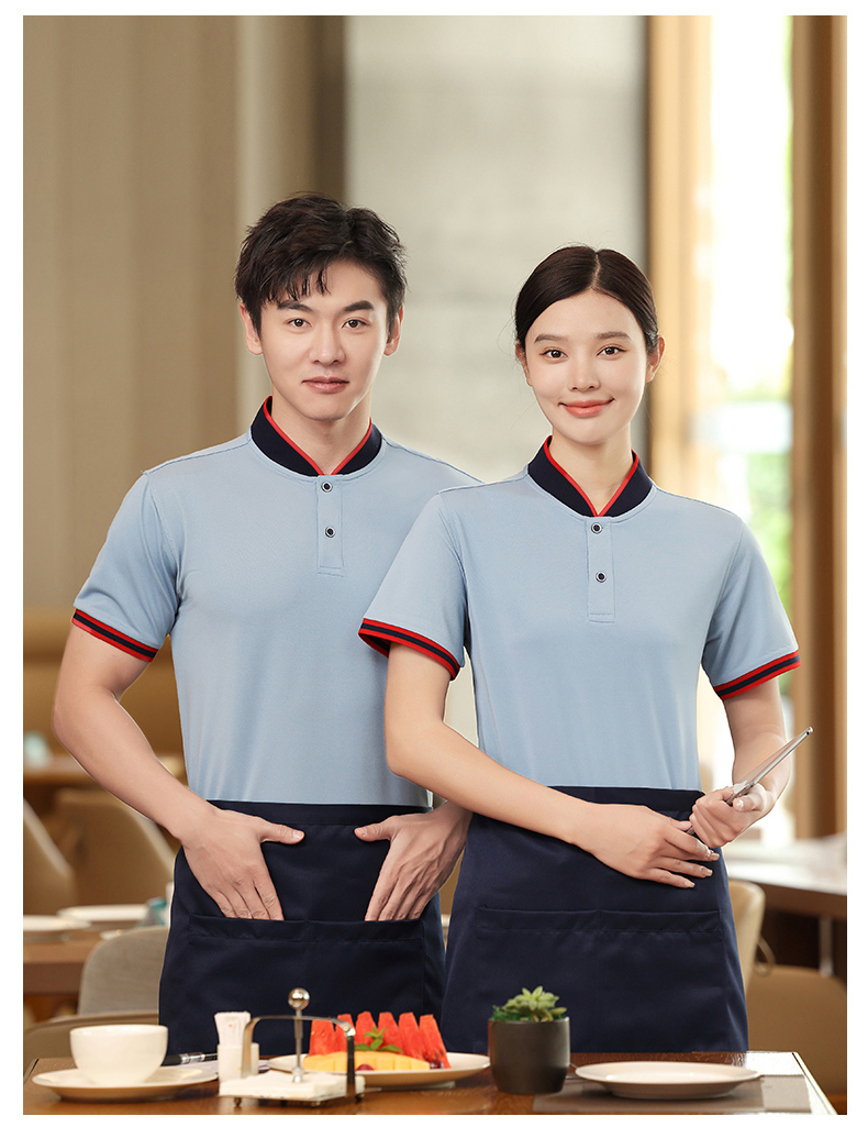 Simple V-neck short-sleeved POLO shirt H17-2308