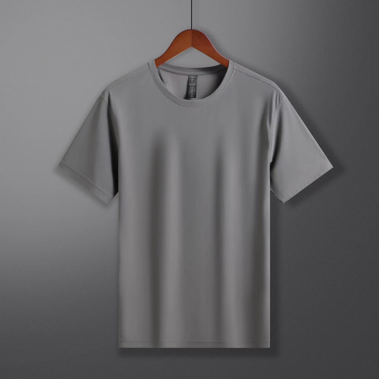 Nylon pique loose-fitting round neck T-shirt I02-159