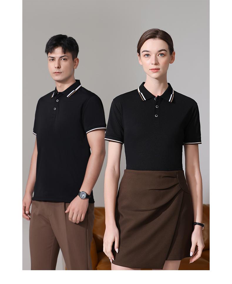 200g business flower needle beautiful lapel short-sleeved POLO shirt YZ02-2388