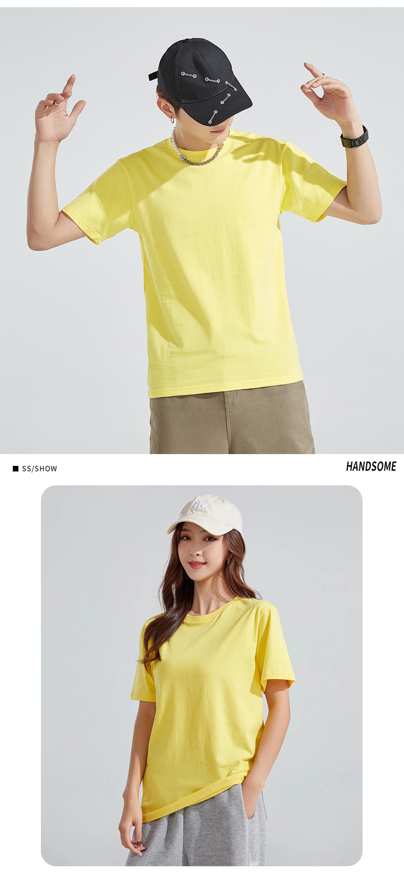 Pure cotton short-sleeved round neck T-shirt KD2-JR8905