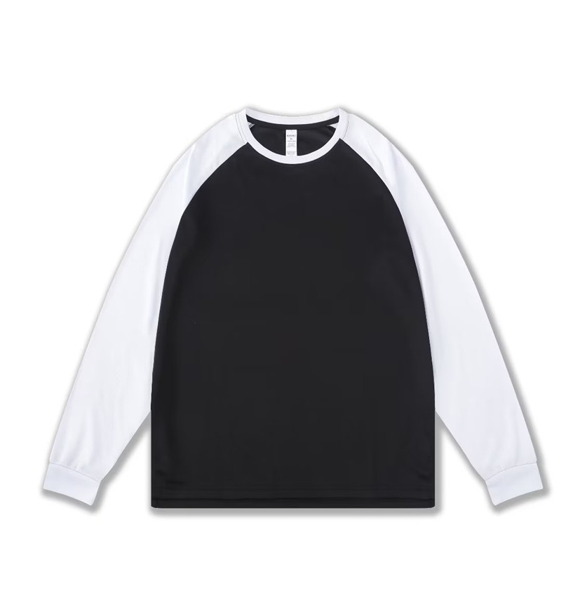 Colorblocked round neck long-sleeved T-shirt GLT-713