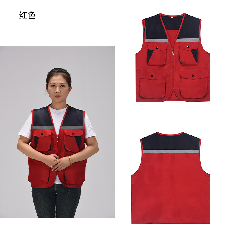 Stitching sanded three-dimensional vest L09-015