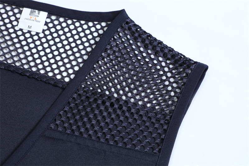 Solid color fishnet double pocket vest GJ68-011