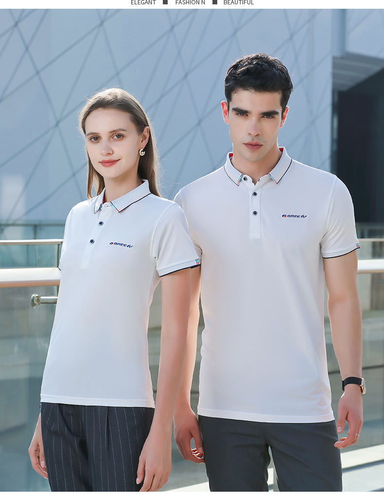 Ice ion anti-pilling lapel short-sleeved POLO shirt universal style HW01-2108