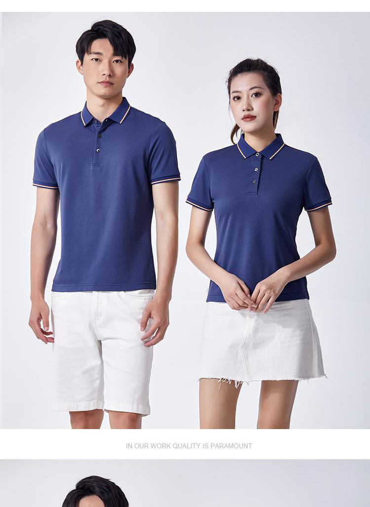 185g32 count mercerized mulberry silk lapel short sleeve POLO shirt universal GJ11-8660