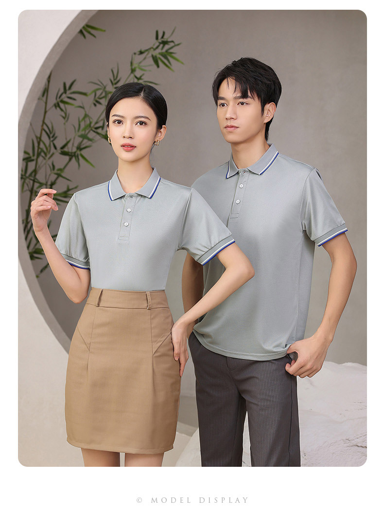 200g Sailing Sail Edge Short Sleeve Lapel POLO Shirt YZ02-678