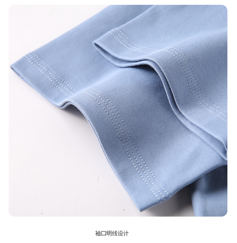 240g silky long-staple cotton white small T-shirt fabric same style short-sleeved round neck T-shirt YZ02-868