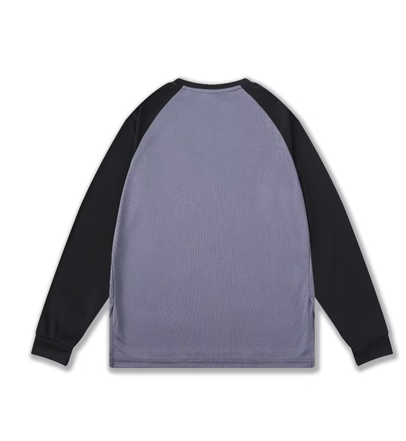 Colorblocked round neck long-sleeved T-shirt GLT-713