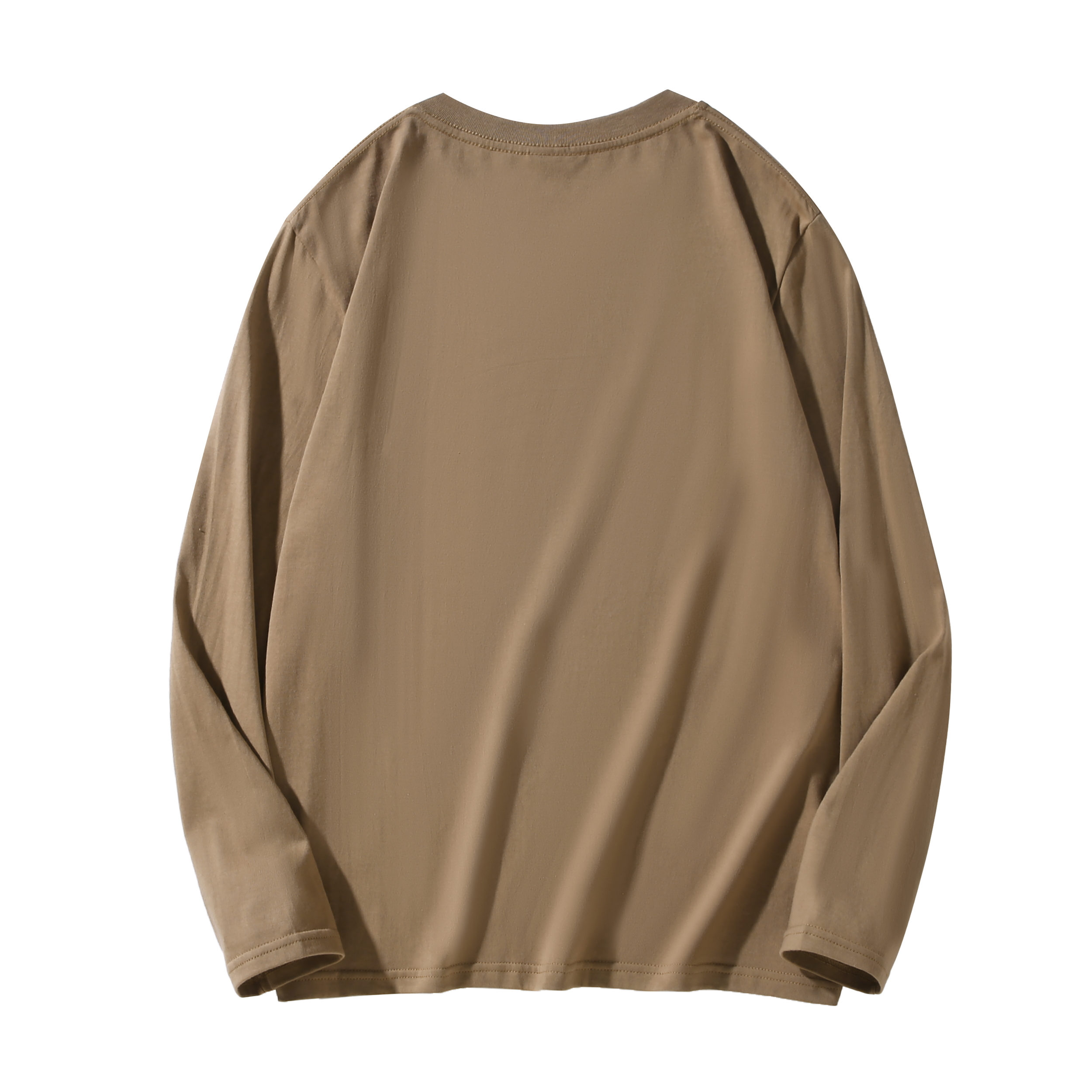 220g combed cotton heavyweight round neck long sleeve T-shirt B22-050