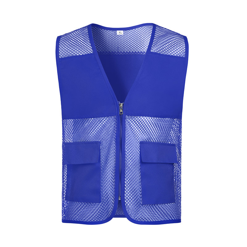 Solid color fishnet double pocket vest GJ68-011