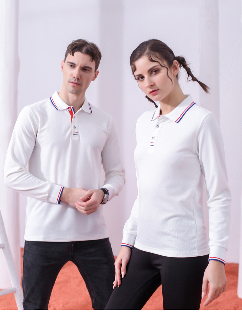 230g Cool Cotton Lapel Long Sleeve POLO Shirt GJ18-311