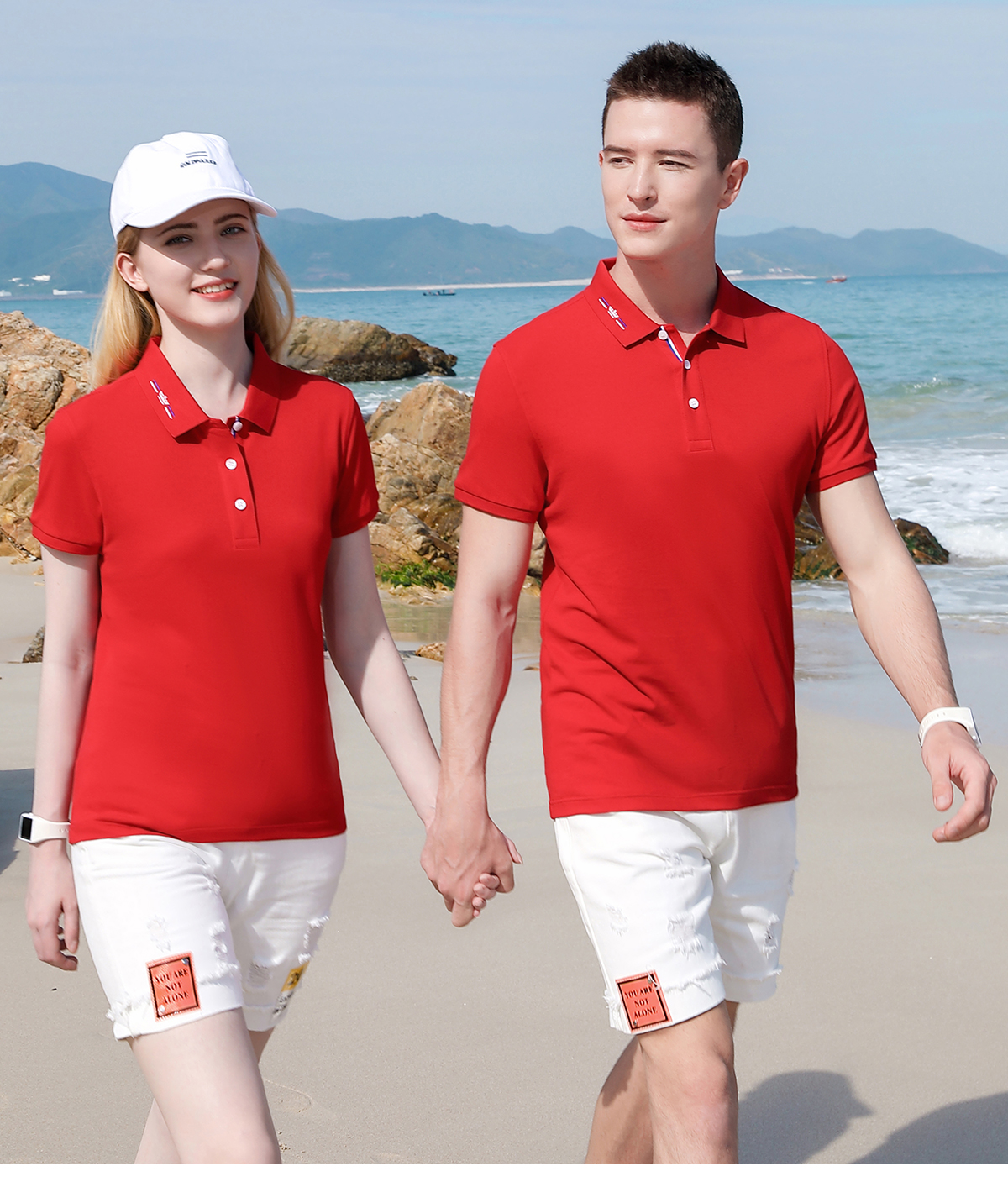 185g Xinjiang cotton pique lapel short-sleeved POLO shirt universal GJ19-223