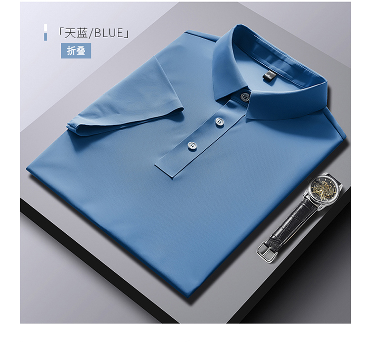 Business casual solid color lapel short sleeve POLO shirt universal style KB-8926