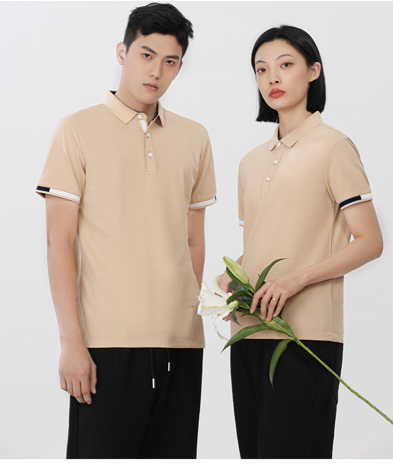 210g 40 count mercerized cotton lapel short sleeve POLO shirt universal GJ20-922