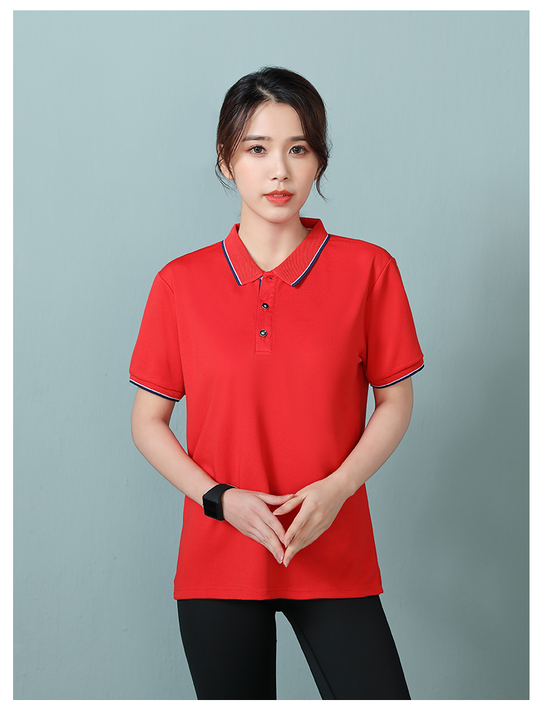 Quick-drying lapel short-sleeved lapel POLO shirt with holes H17-LF956