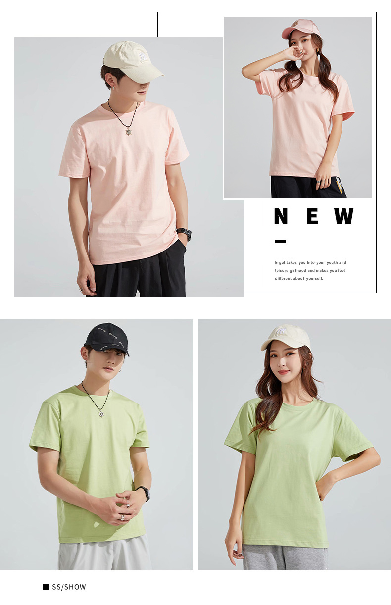 Pure cotton short-sleeved round neck T-shirt KD2-JR8905