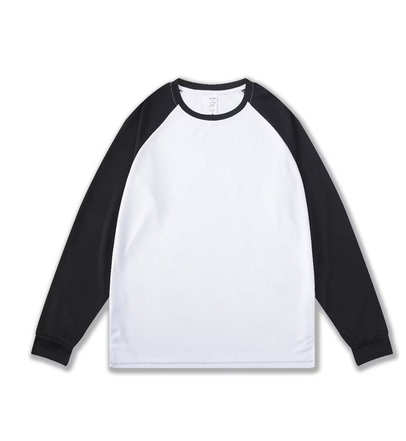 Colorblocked round neck long-sleeved T-shirt GLT-713