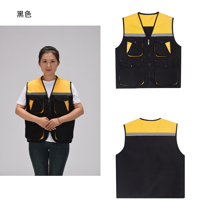 Stitching sanded three-dimensional vest L09-015