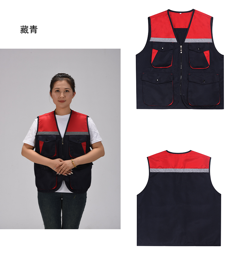 Stitching sanded three-dimensional vest L09-015