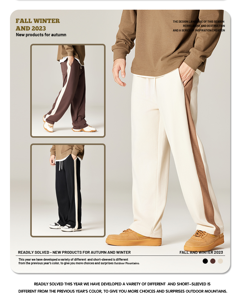 350g heavyweight wide-leg casual trousers G24-DK003