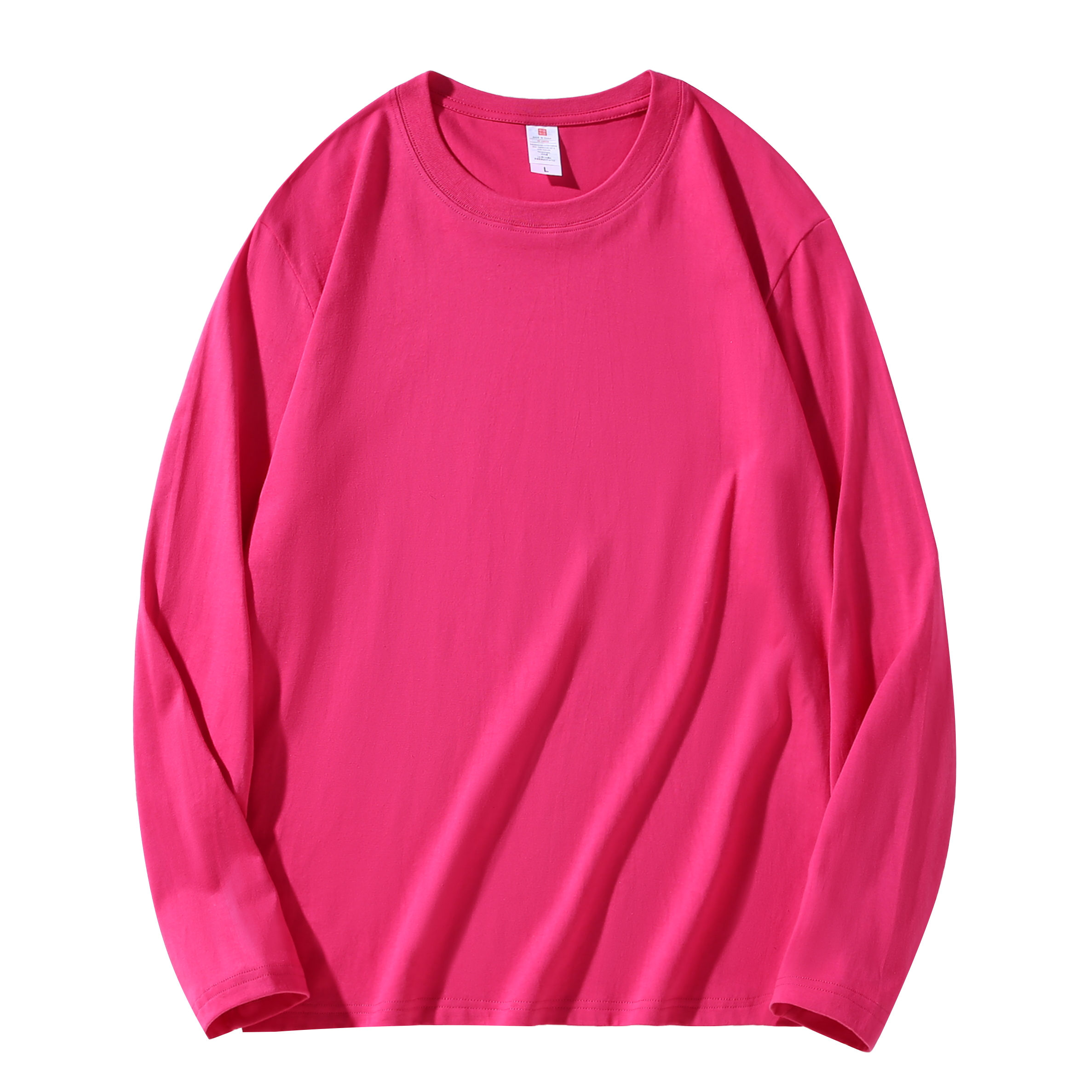 220g combed cotton heavyweight round neck long sleeve T-shirt B22-050