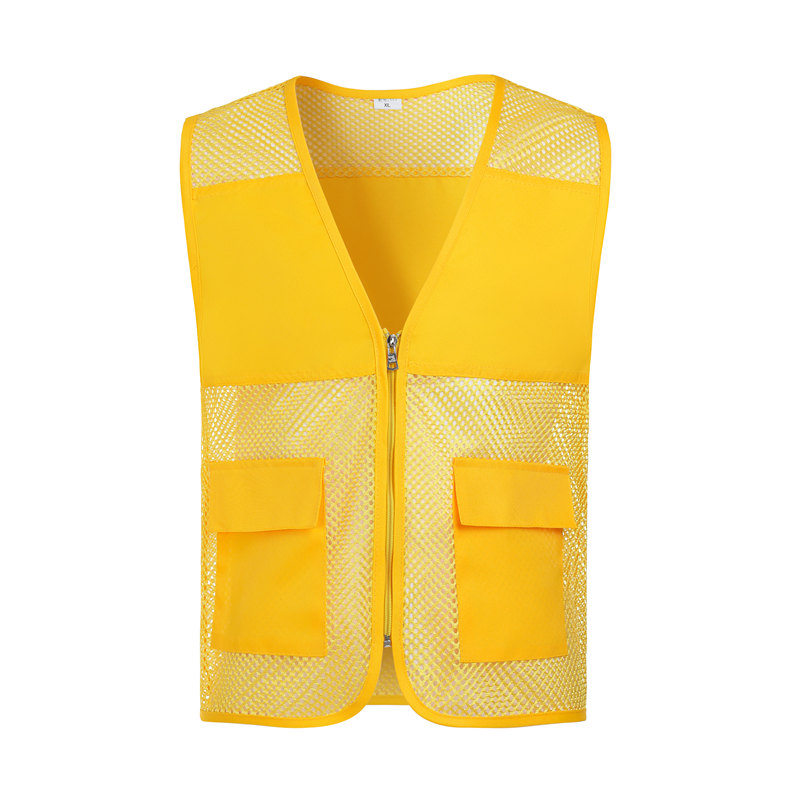 Solid color fishnet double pocket vest GJ68-011