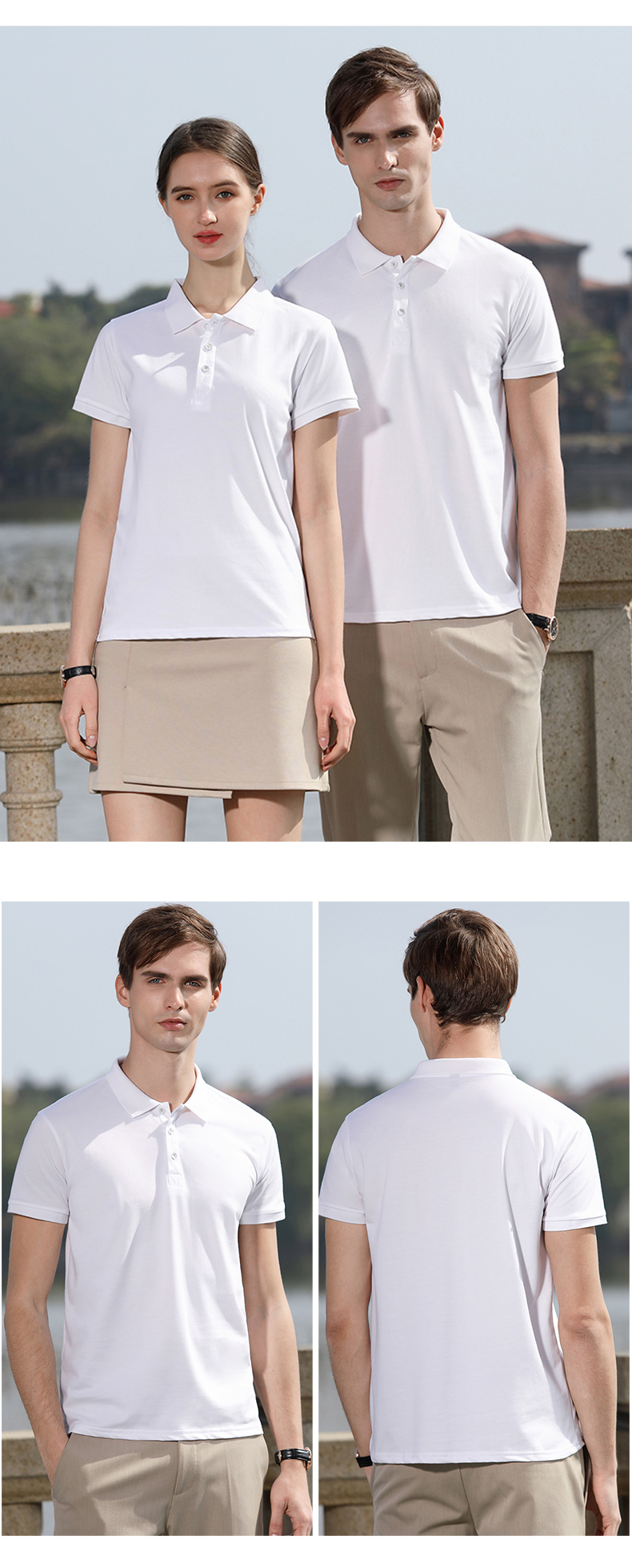 200g combed cotton solid color lapel short-sleeved POLO shirt for adults YZ02-S550