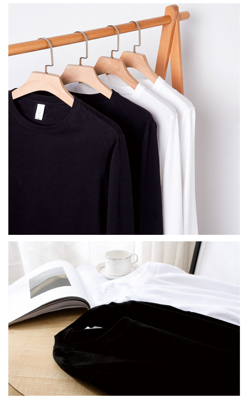 210g heavyweight cotton round neck long sleeve T-shirt general style Z14-2001L