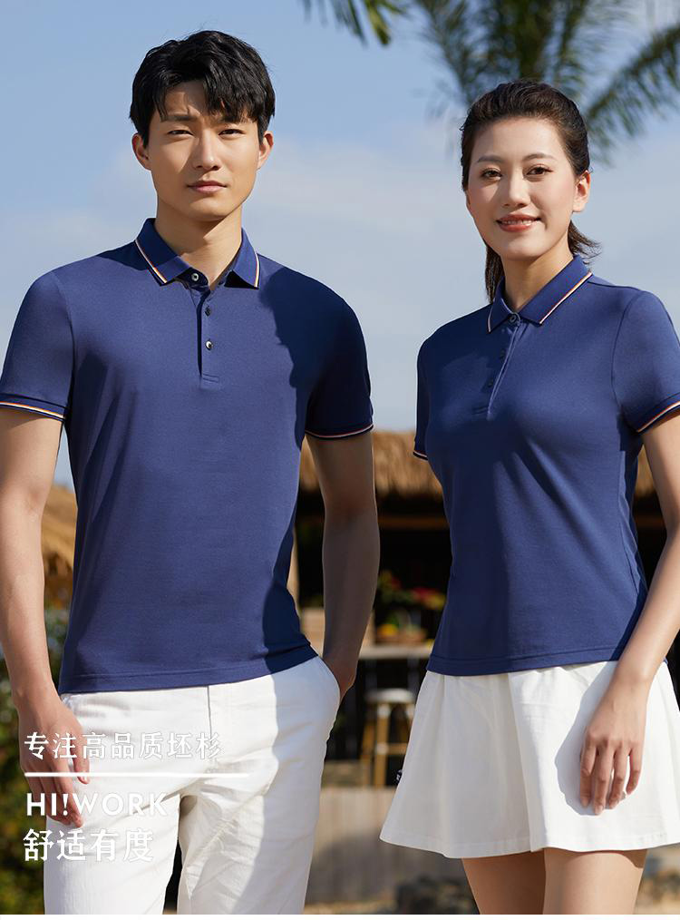 185g32 count mercerized mulberry silk lapel short sleeve POLO shirt universal GJ11-8660