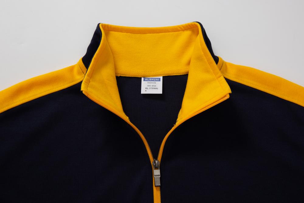 460g sports color matching healthy fabric stand collar zipper sweatshirt W01-709