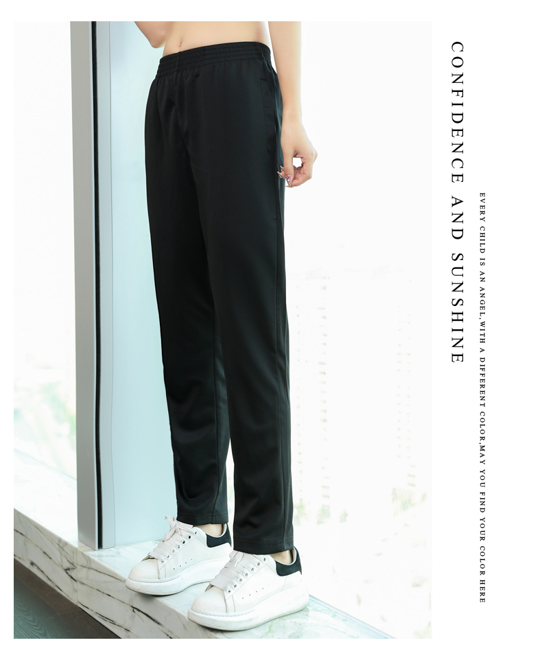 Elastic waist straight version stretch trousers thin style H31-Stretch trousers thin style