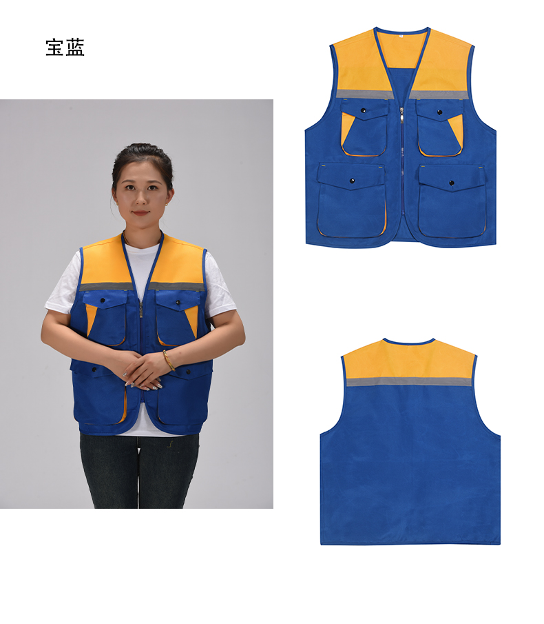 Stitching sanded three-dimensional vest L09-015