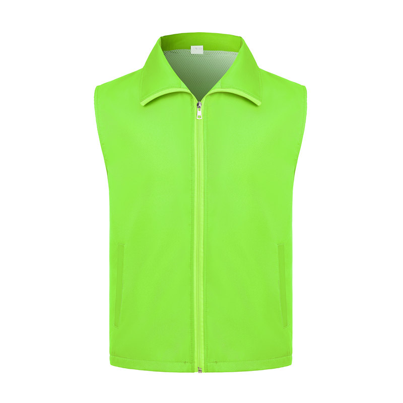 Solid color diamond grid plus mesh vest GJ68-004