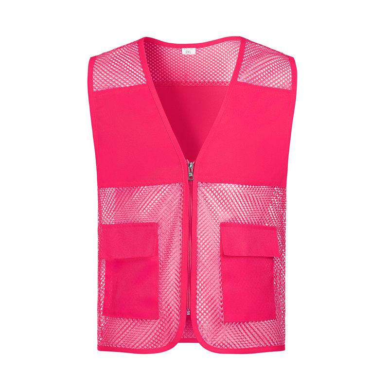 Solid color fishnet double pocket vest GJ68-011