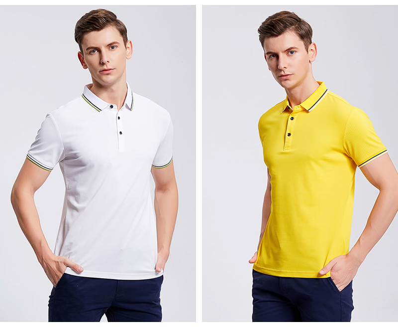 200g ice ion mercerized cotton business color lapel short sleeve POLO shirt universal GJ11-9019