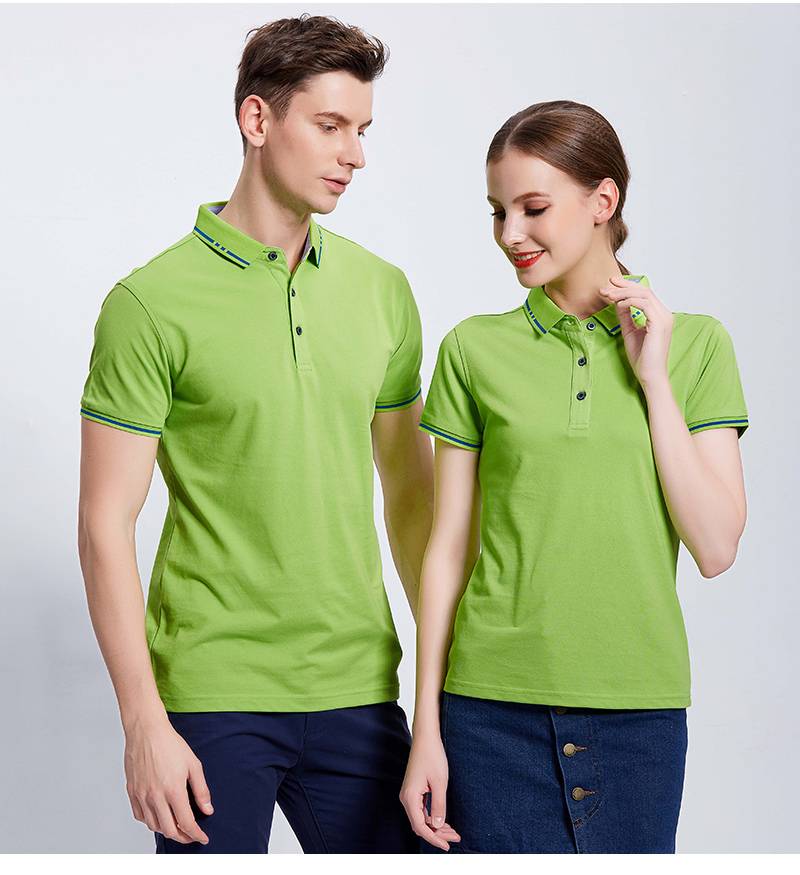 190g ceramic mulberry silk business color lapel short sleeve POLO shirt universal GJ11-9966