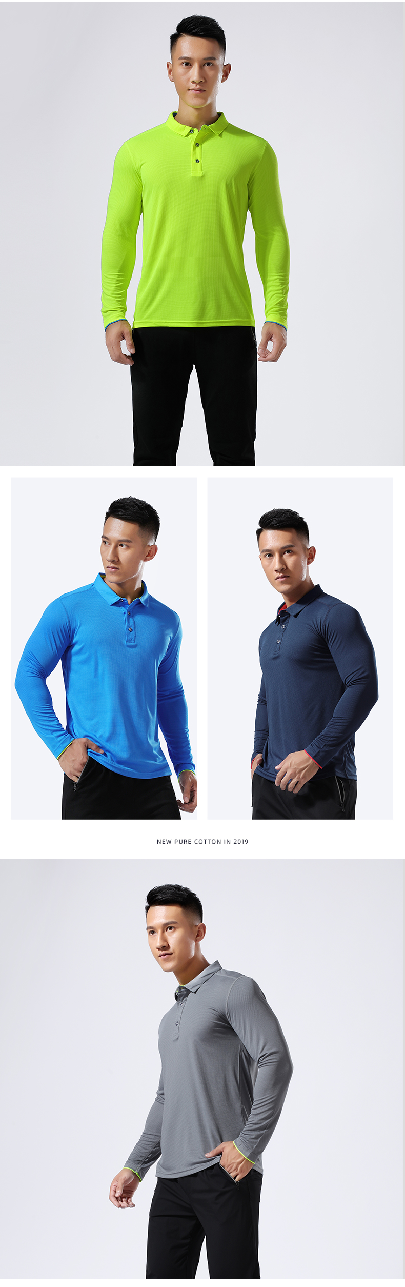 125g lightweight quick-drying fabric sports round neck long-sleeved T-shirt GY7-L2191