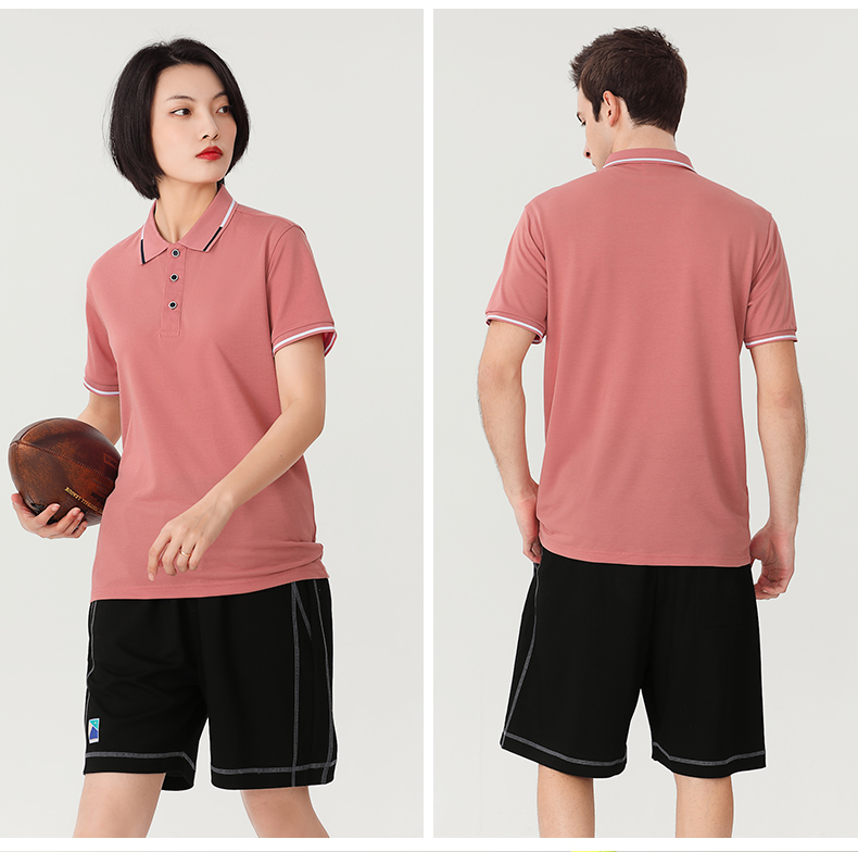 200g ice ion solid color lapel short-sleeved POLO shirt universal style W14-RX3201