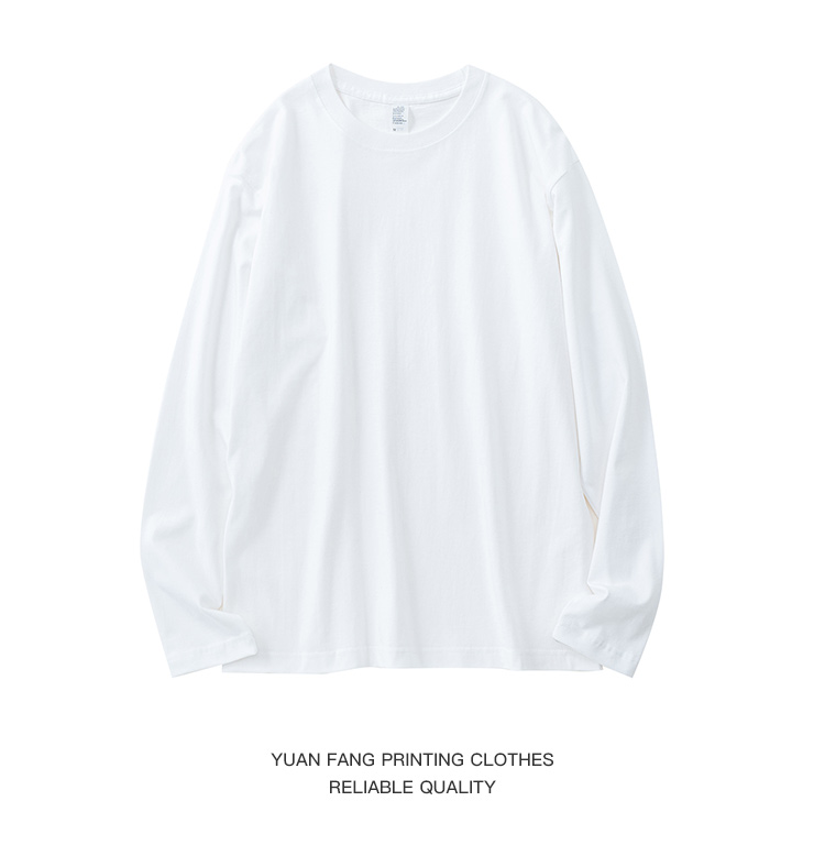 250g pure cotton straight-cut round-neck long-sleeved T-shirt universal style FY-5900