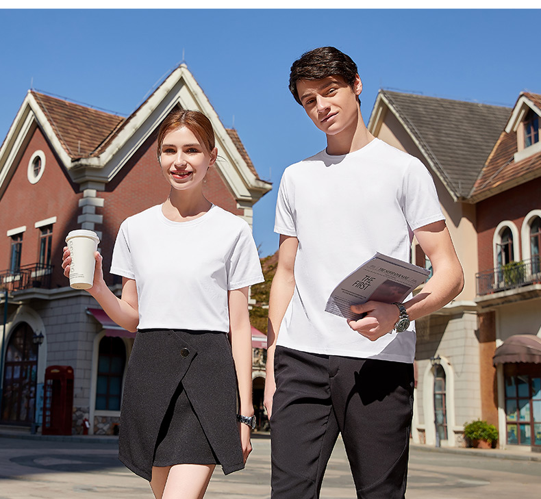 200g high-end mercerized cotton round neck short sleeves G26-2105