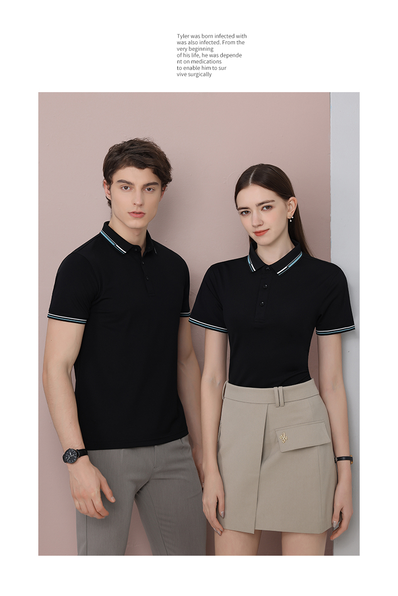 200g Hongzhan solid color lapel short-sleeved POLO shirt YZ02-23228