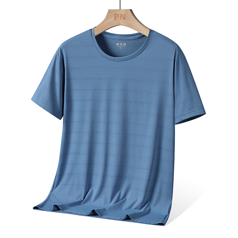 Ice silk gradient hole quick-drying round neck short-sleeved T-shirt G14-JC036