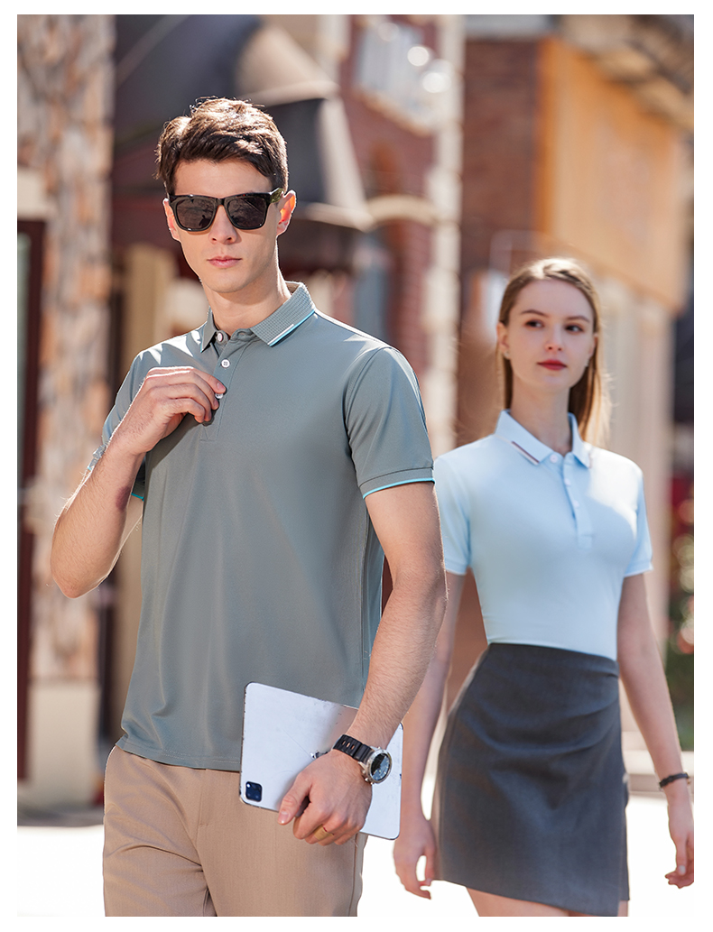 Elastic anti-wrinkle ice silk anti-cotton lapel short-sleeved POLO shirt G26-313