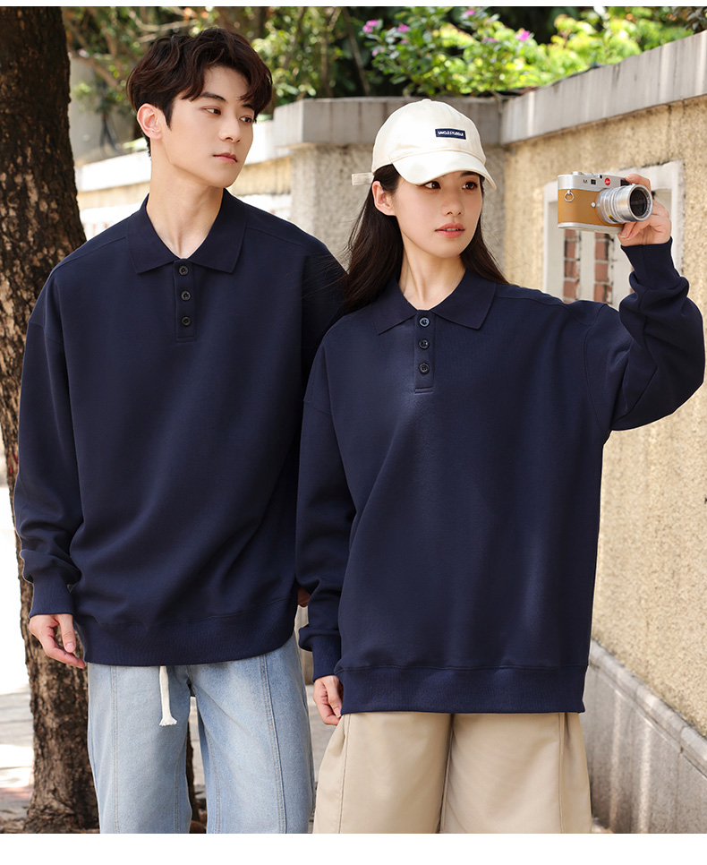 310g autumn and winter lapel long sleeve couple style S02-MF05